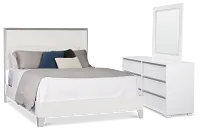 Doral White Panel Bedroom With Lights