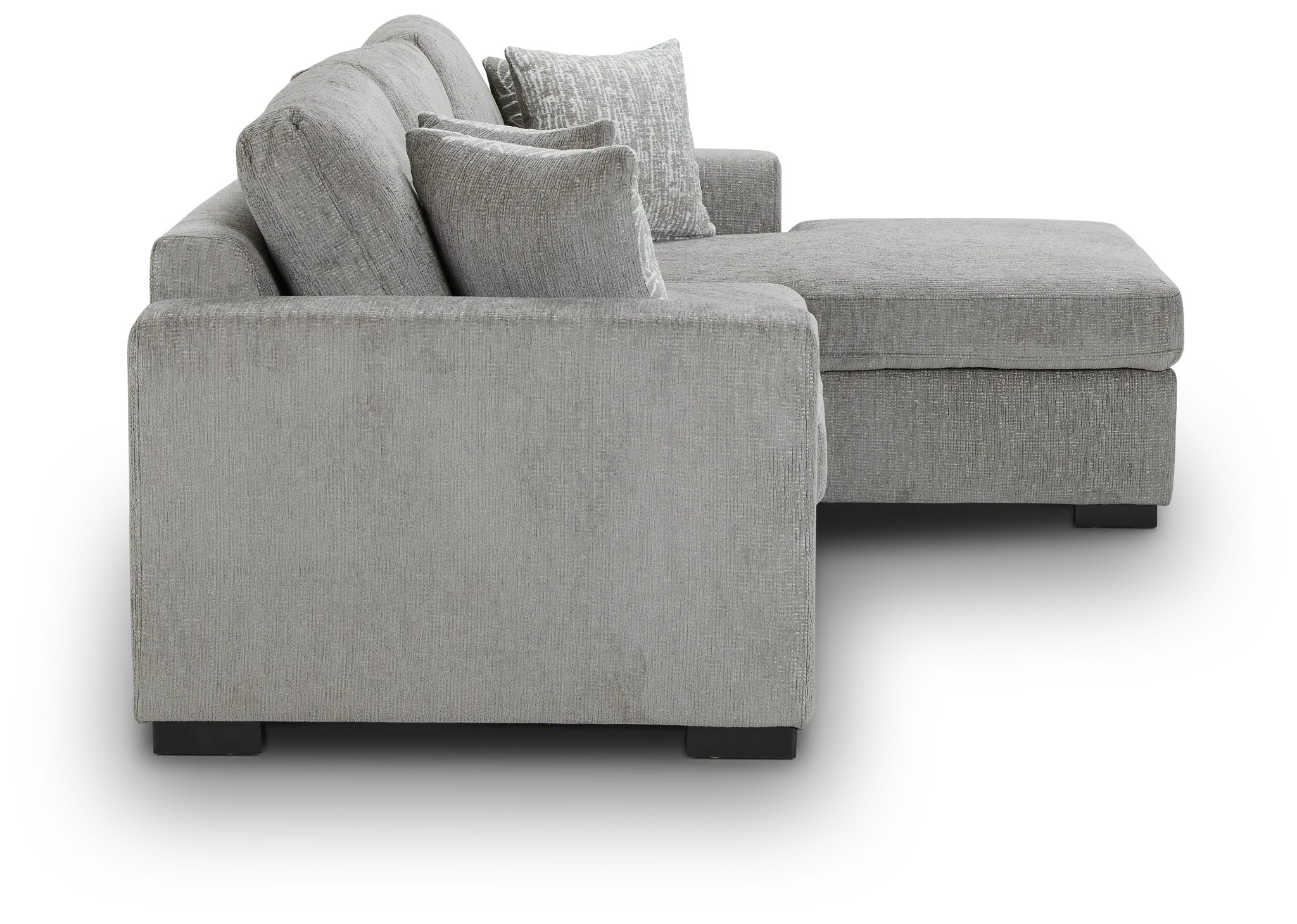 Blakely Gray Fabric Right Chaise Storage Sectional