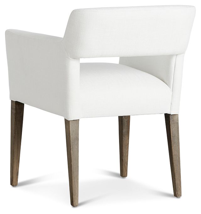 Booker White Upholstered Arm Chair (4)