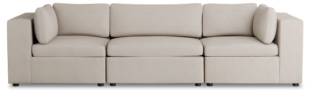 Destin Sutton Beige Fabric 3 Piece Modular Sofa