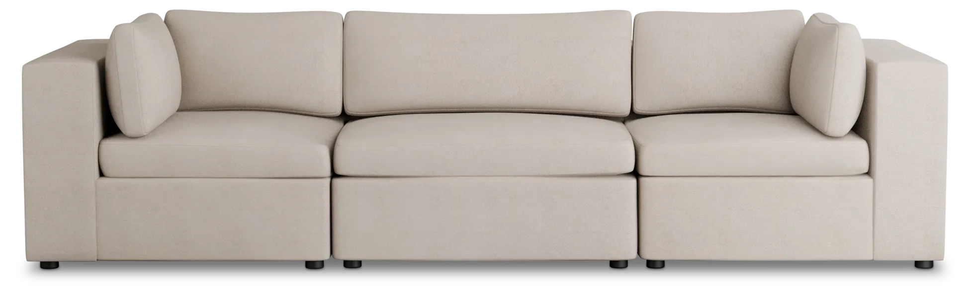 Destin Sutton Beige Fabric 3 Piece Modular Sofa