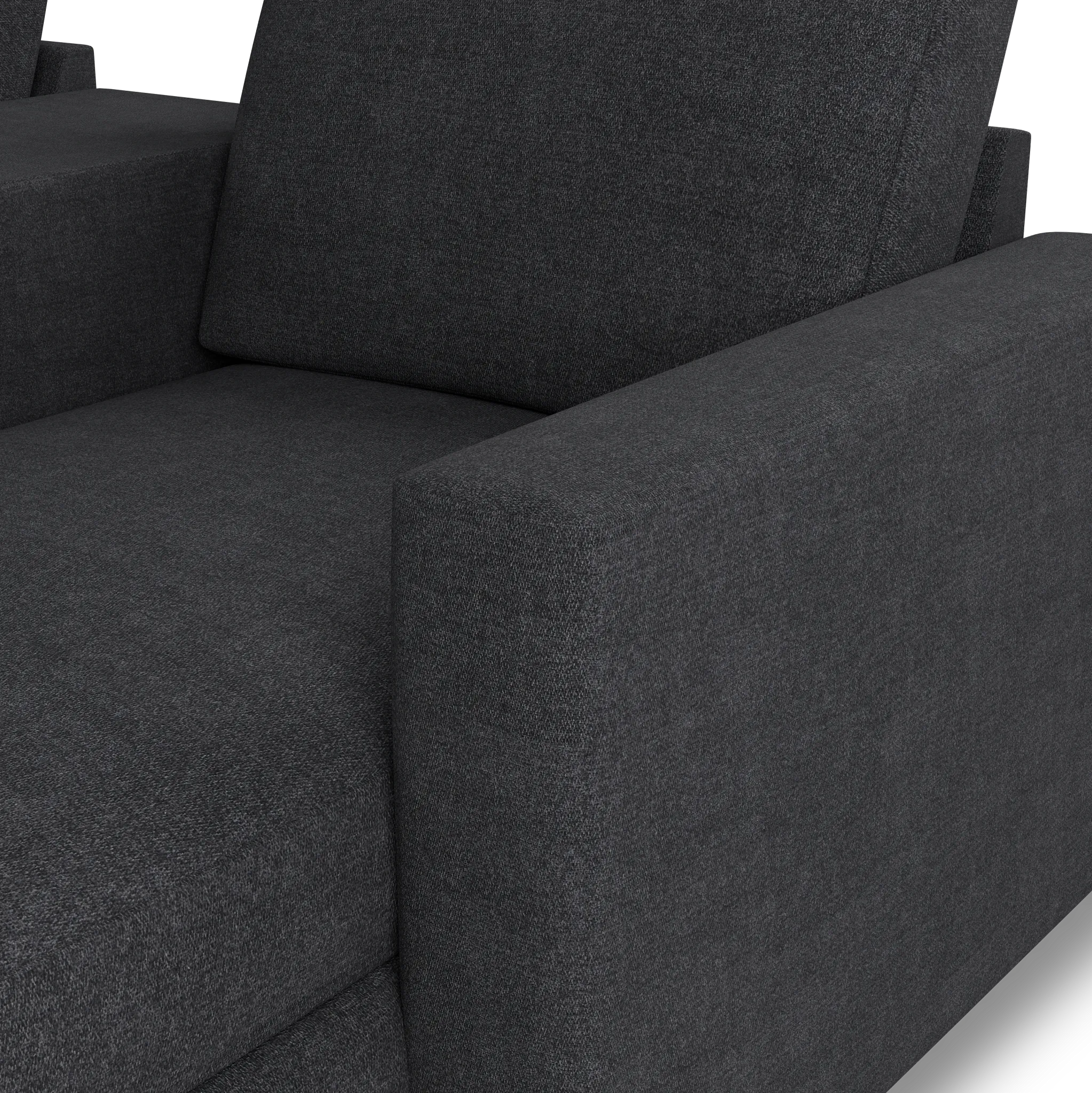 Citymod Dark Gray Fabric Small Right Chaise Sectional With Storage Console