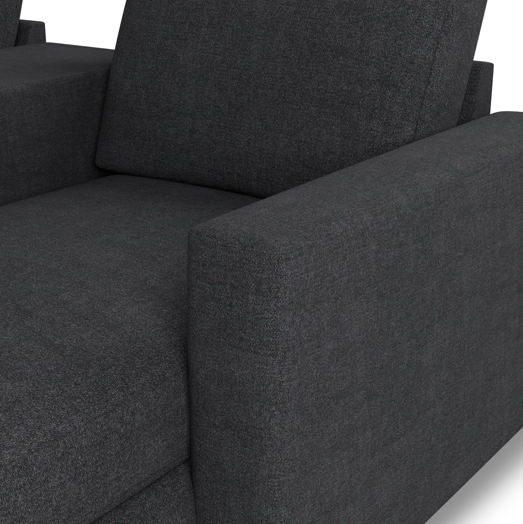 Citymod Dark Gray Fabric Small Right Chaise Sectional With Storage Console Citymod Dark Gray Fabric Small Right Chaise Sectional With Storage Console