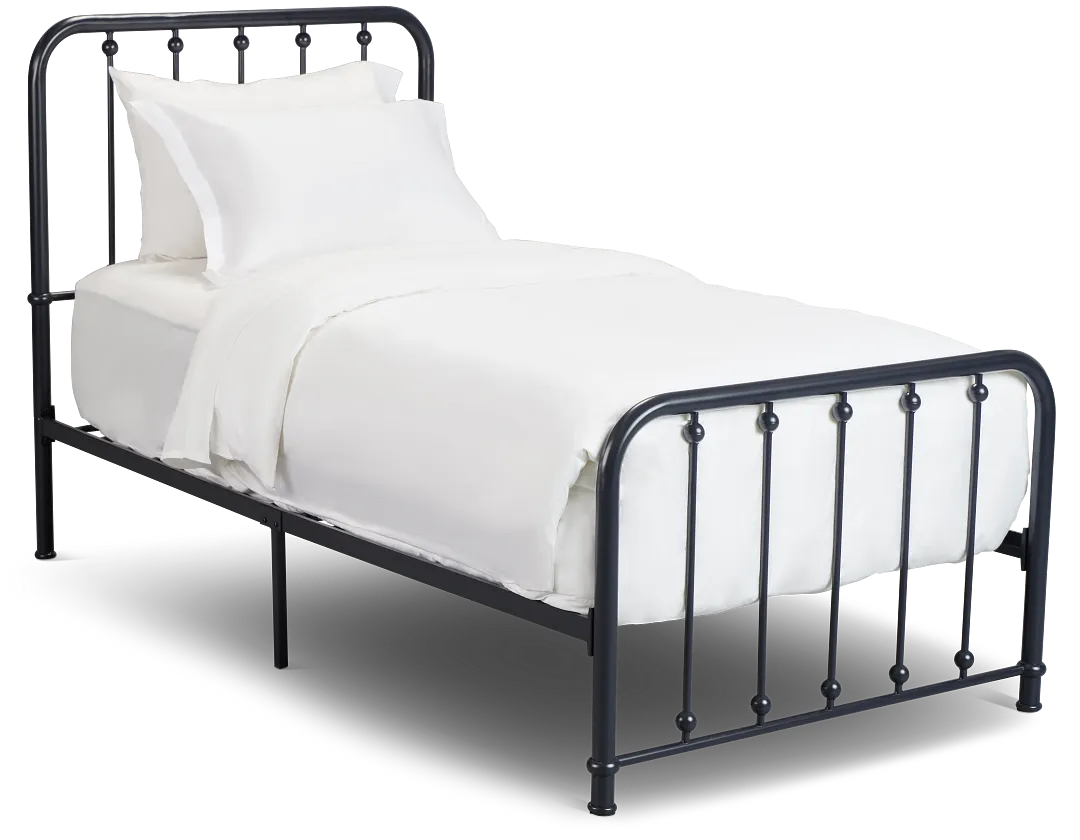 Rory Black Metal Panel Bed