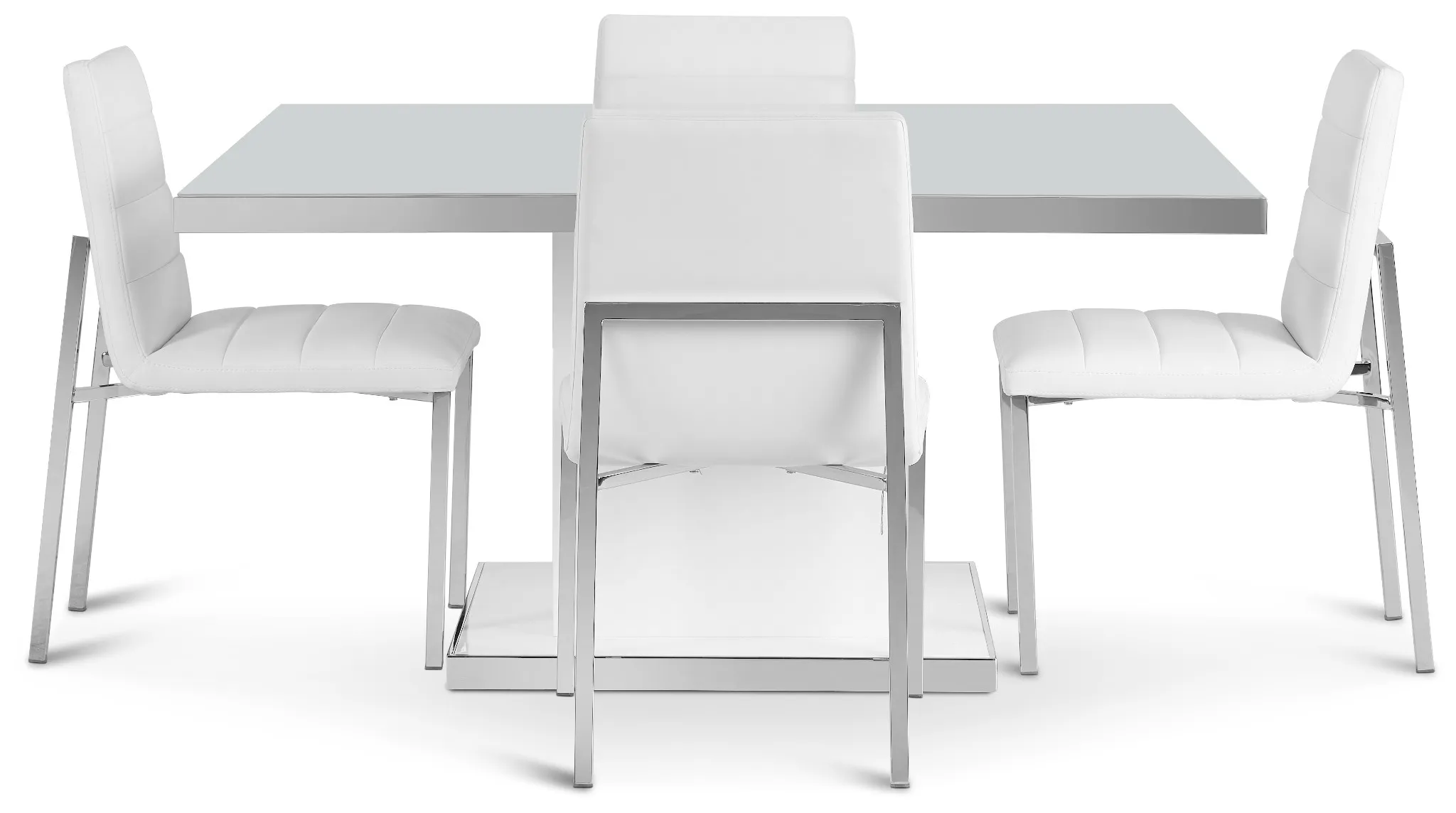 Miami White Square Table & 4 Chairs