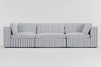 Destin Sea Lane Dark Blue Fabric 3-piece Modular Sofa