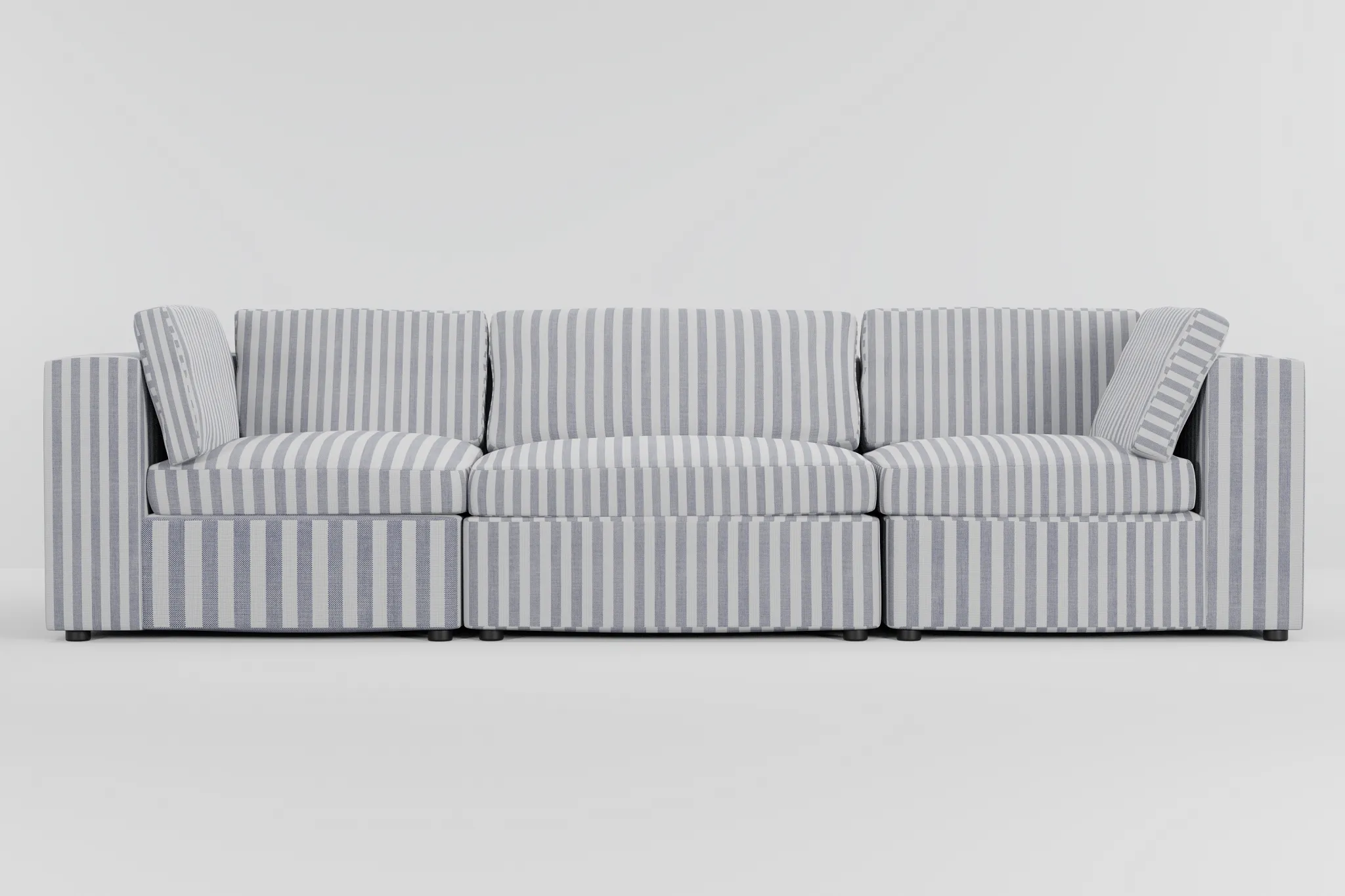 Destin Sea Lane Dark Blue Fabric 3-piece Modular Sofa