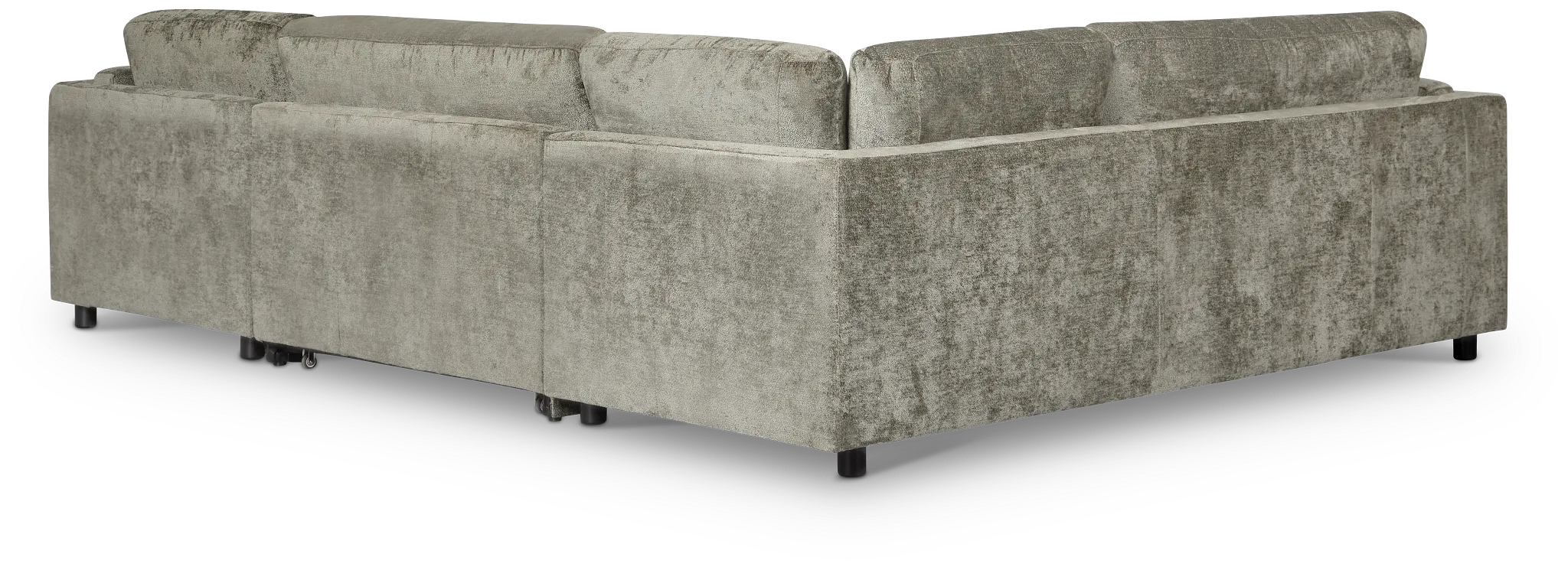 Farren Dark Green Fabric Medium Right Chaise Sleeper Sectional