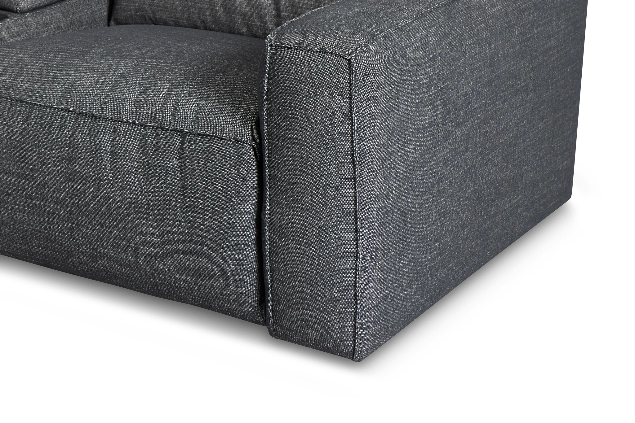 Ryland Dark Gray Fabric Medium Dual Power 2-arm Reclining Sectional