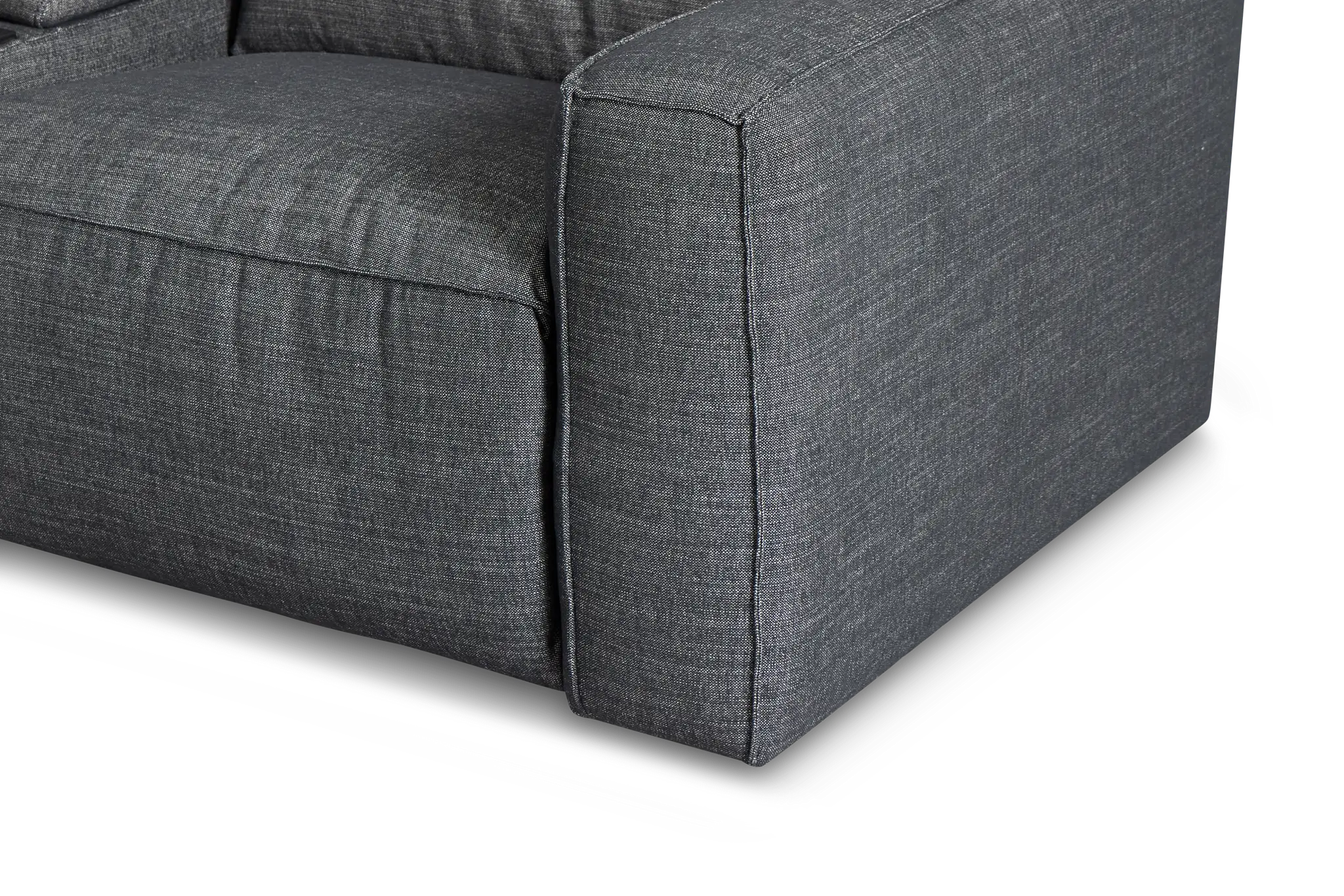 Ryland Dark Gray Fabric Medium Dual Power 2-arm Reclining Sectional Ryland Dark Gray Fabric Medium Dual Power 2-arm Reclining Sectional