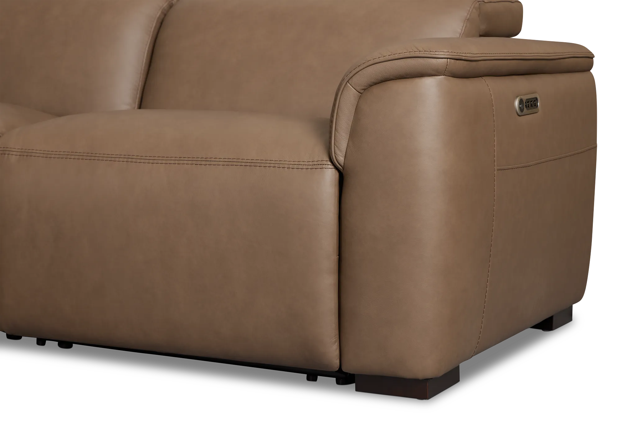 Brodie Dark Brown Lthr/vinyl Small Dual Power Reclining Two-arm Sectional