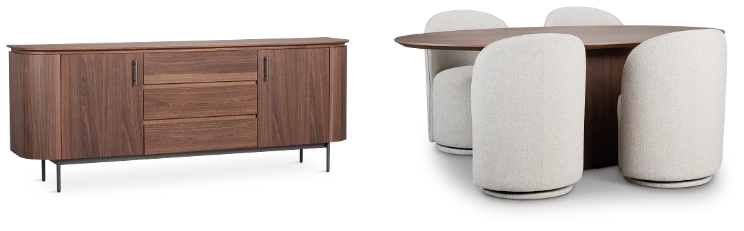 Nomad Mid Tone 78" Dining Room