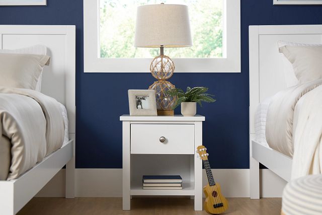 Charleston White 1-drawer Nightstand