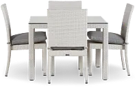 Bahia Gray 40" Square Table & 4 Chairs