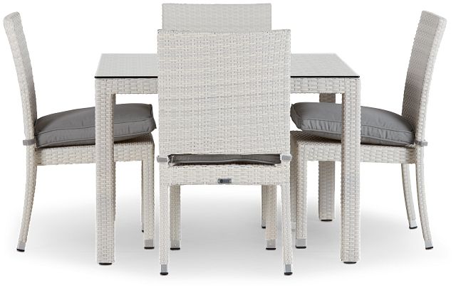 Bahia Gray 40" Square Table & 4 Chairs