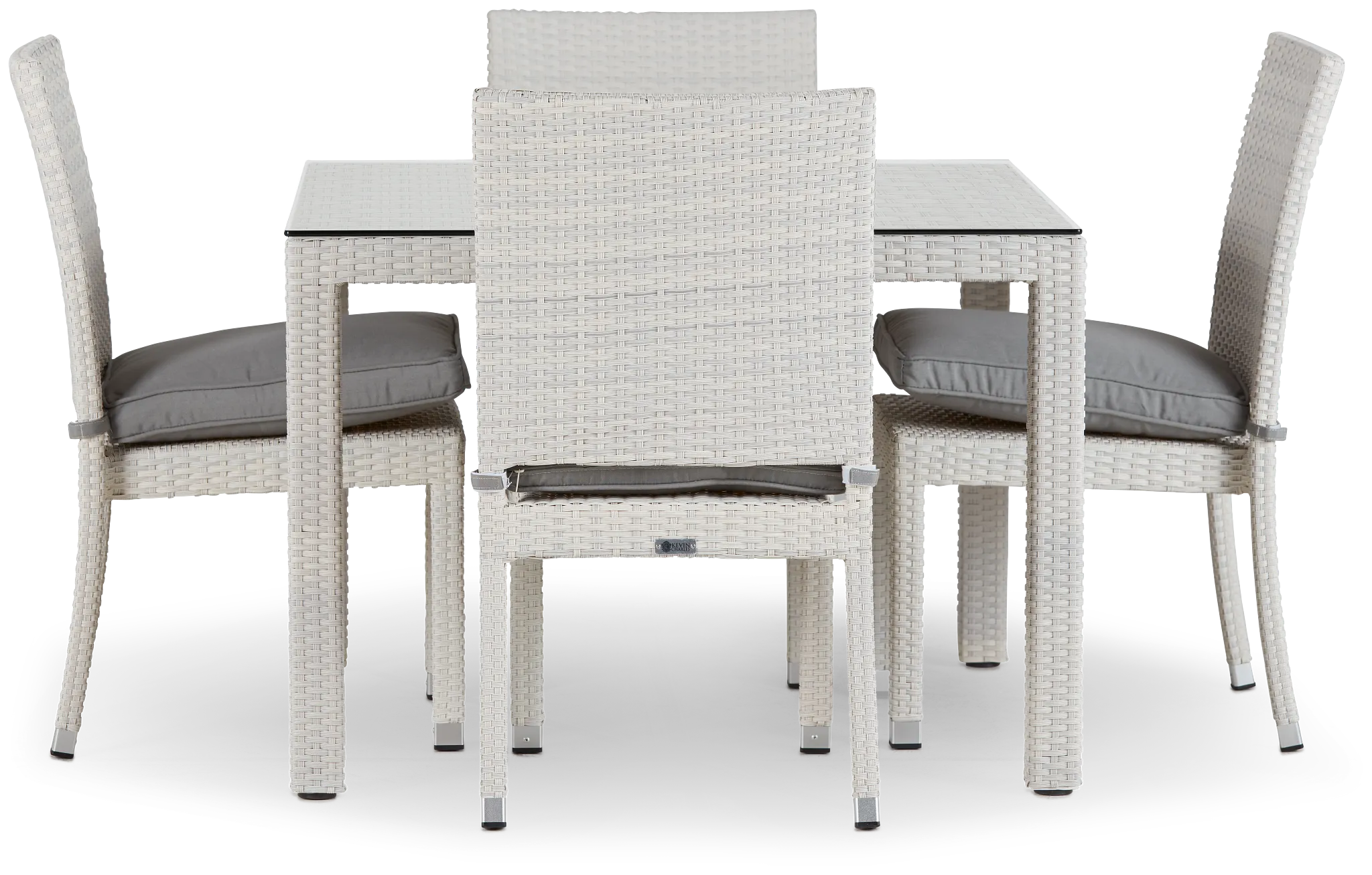 Bahia Gray 40" Square Table & 4 Chairs