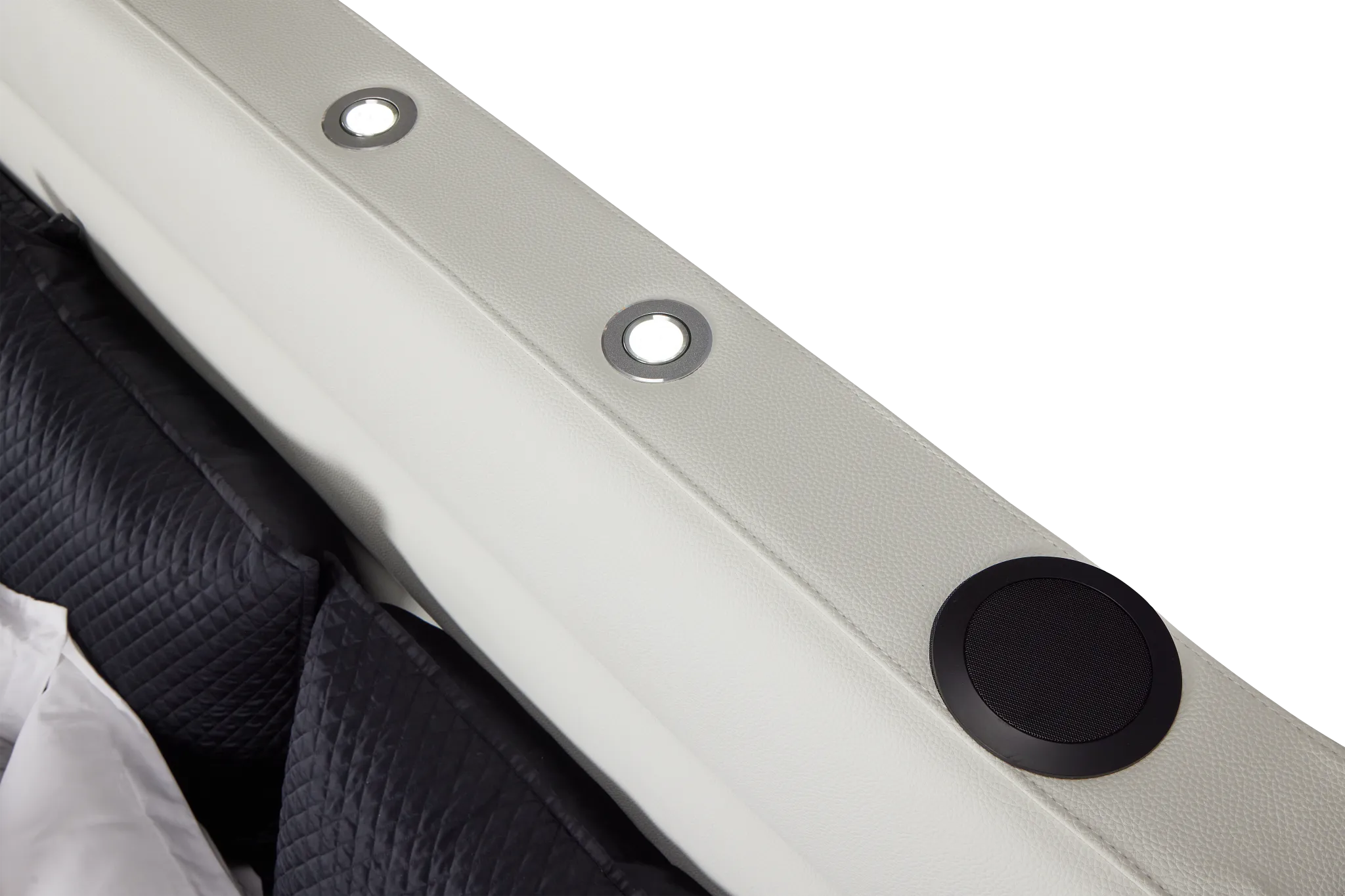 Miami White Uph Platform Bed