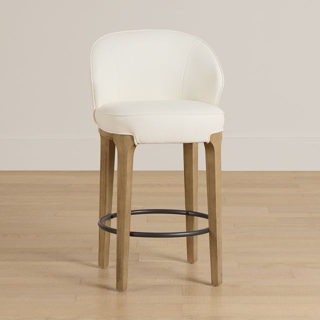 Libby Whitemicro 24" Upholstered Barstool