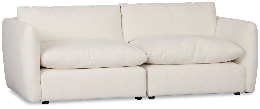 Serena White Fabric 2-piece Modular Sofa