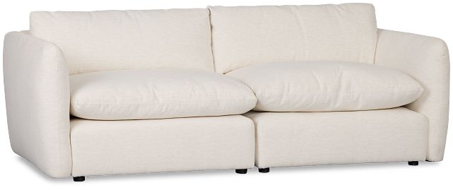 Serena White Fabric 2-piece Modular Sofa