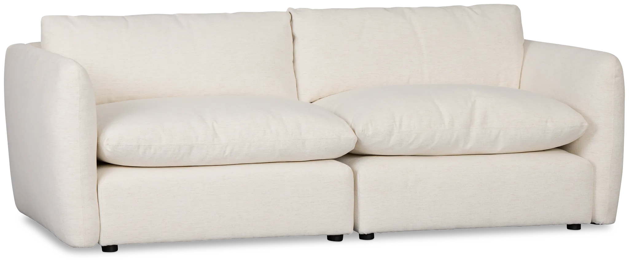 Serena White Fabric 2-piece Modular Sofa