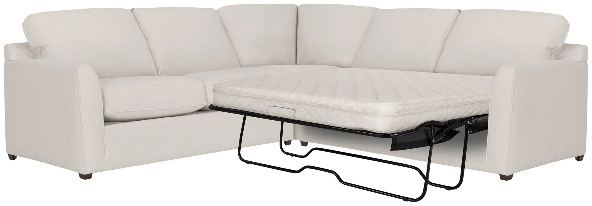 Asheville Light Taupe Fabric Two-arm Right Innerspring Sleeper Sectional