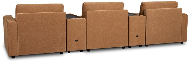 Addie Brown Fabric 6-piece Home Theater With Storage Consoles