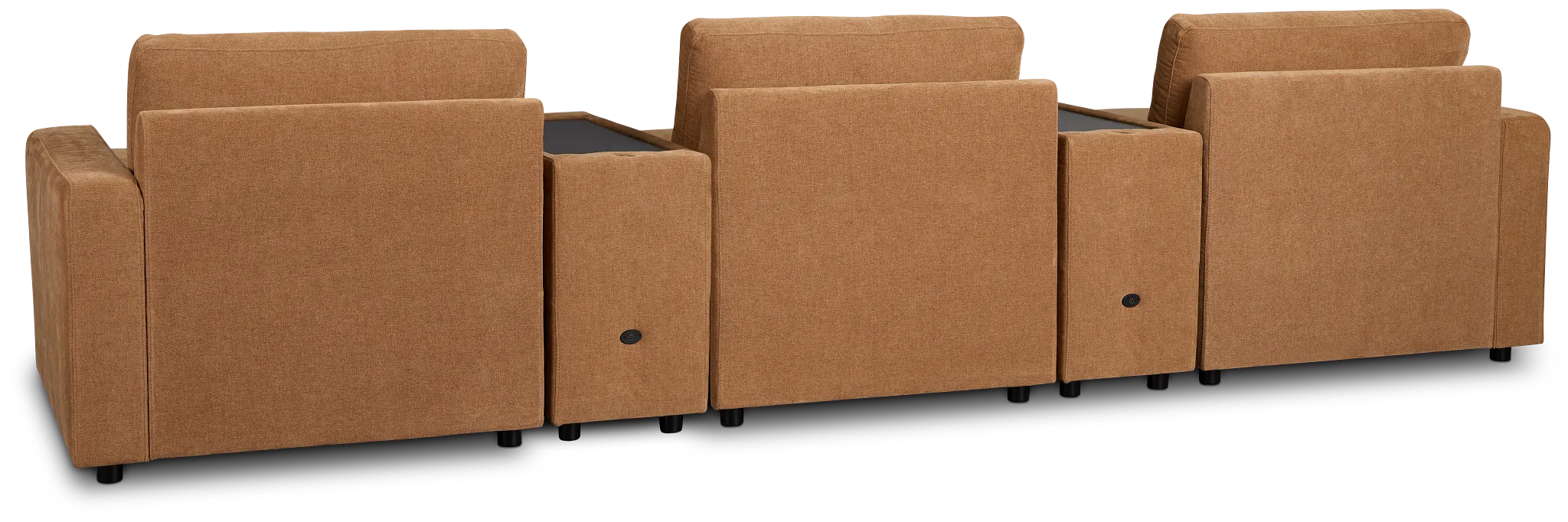 Addie Brown Fabric 6-piece Home Theater With Storage Consoles