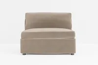 Destin Joya Beige Velvet Armless Chair