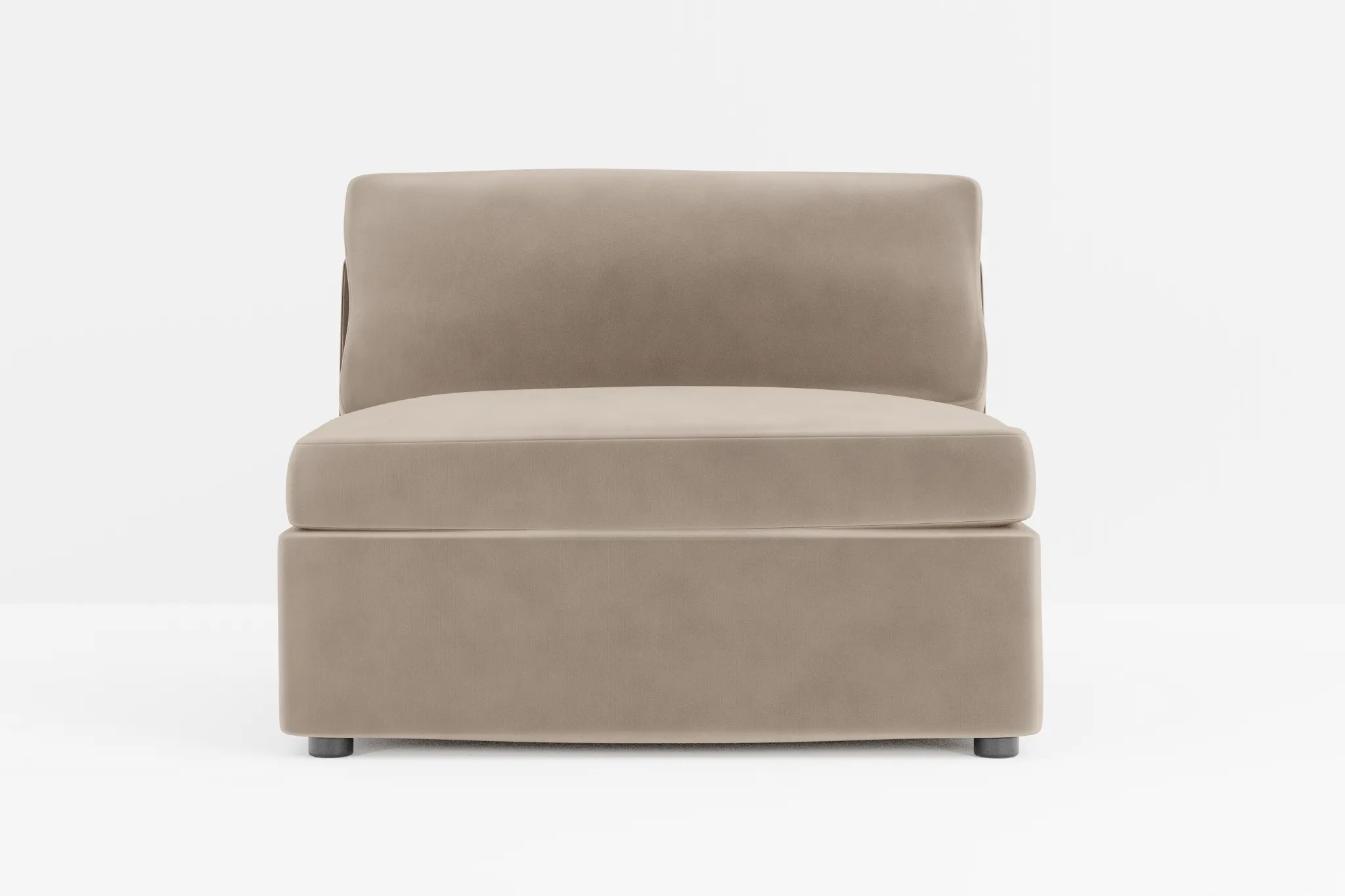Destin Joya Beige Velvet Armless Chair