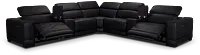 Lombardy Black Micro Large Dual Power Reclining Two-arm Sectional