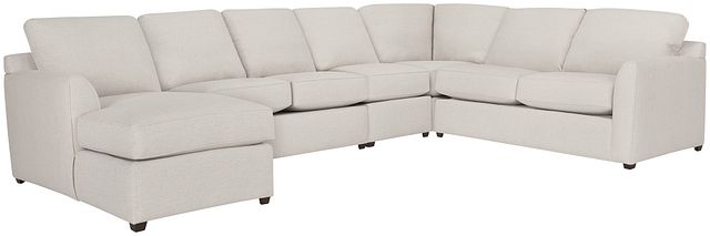 Asheville Light Taupe Fabric Left Chaise Memory Foam Sleeper Sectional (0)