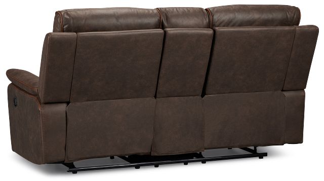 Grayson2 Brown Micro Reclining Console Loveseat