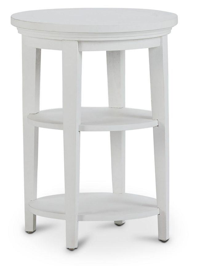 Heron Cove White Round End Table (2)