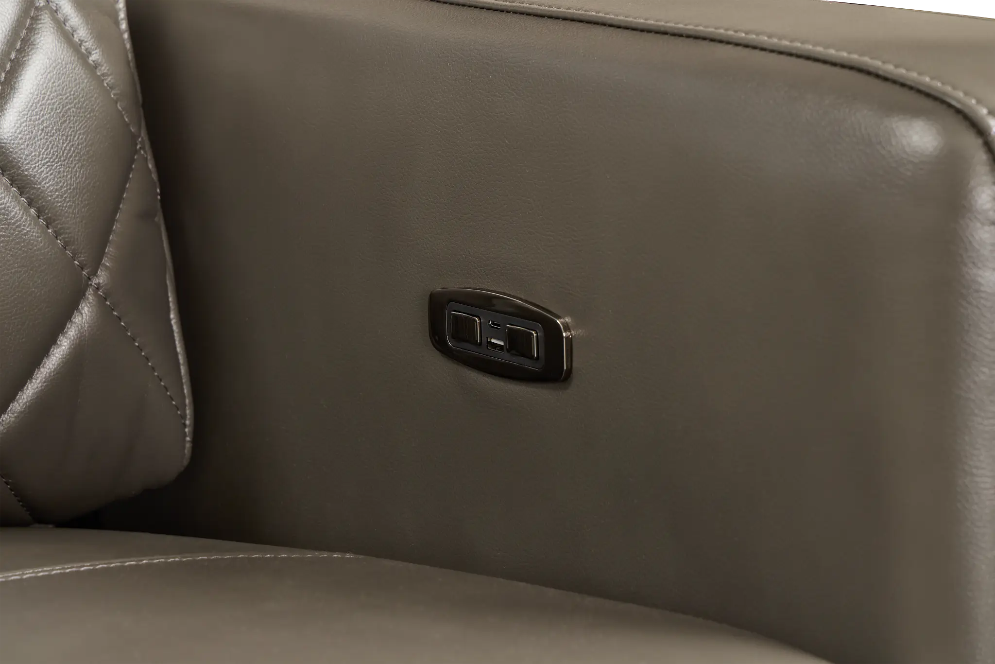 Ava Dark Gray Micro Medium Dual Power 2-arm Reclining Sectional Ava Dark Gray Micro Medium Dual Power 2-arm Reclining Sectional