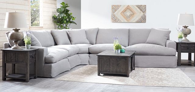 Delilah Gray Fabric Large Two-arm Sectional (6)