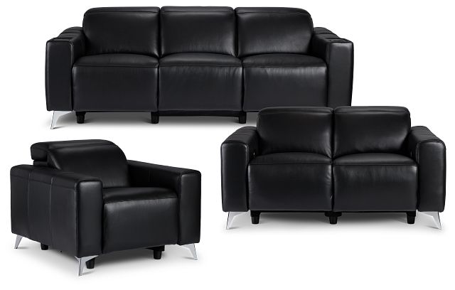 Giulia Black Lthr/vinyl Power Reclining Living Room