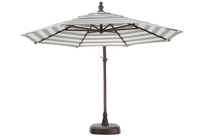 Cayman Gray Stripe Cantilever Umbrella Set