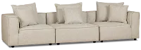 Tatum Beige Fabric 3-piece Modular Sofa