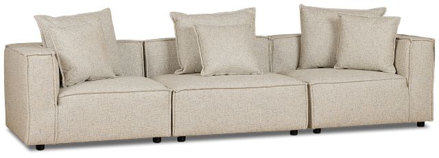 Tatum Beige Fabric 3-piece Modular Sofa