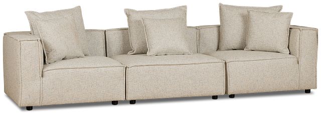 Tatum Beige Fabric 3 Piece Modular Sofa