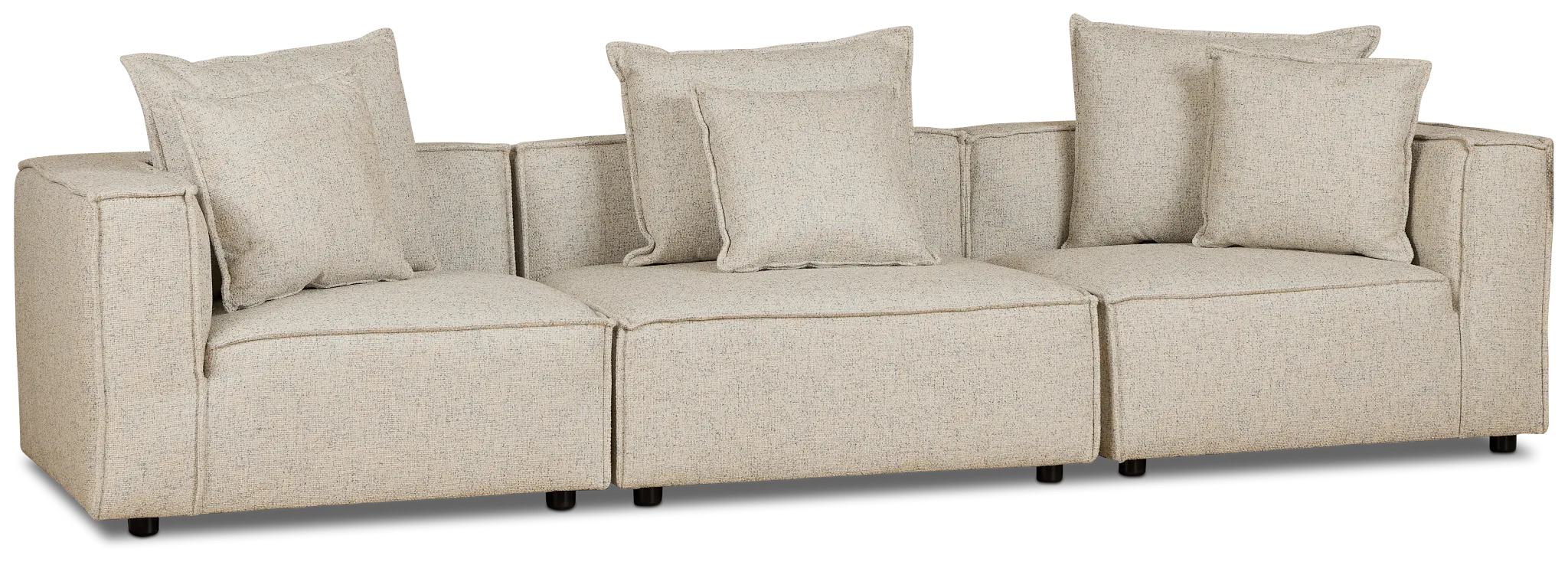 Tatum Beige Fabric 3-piece Modular Sofa