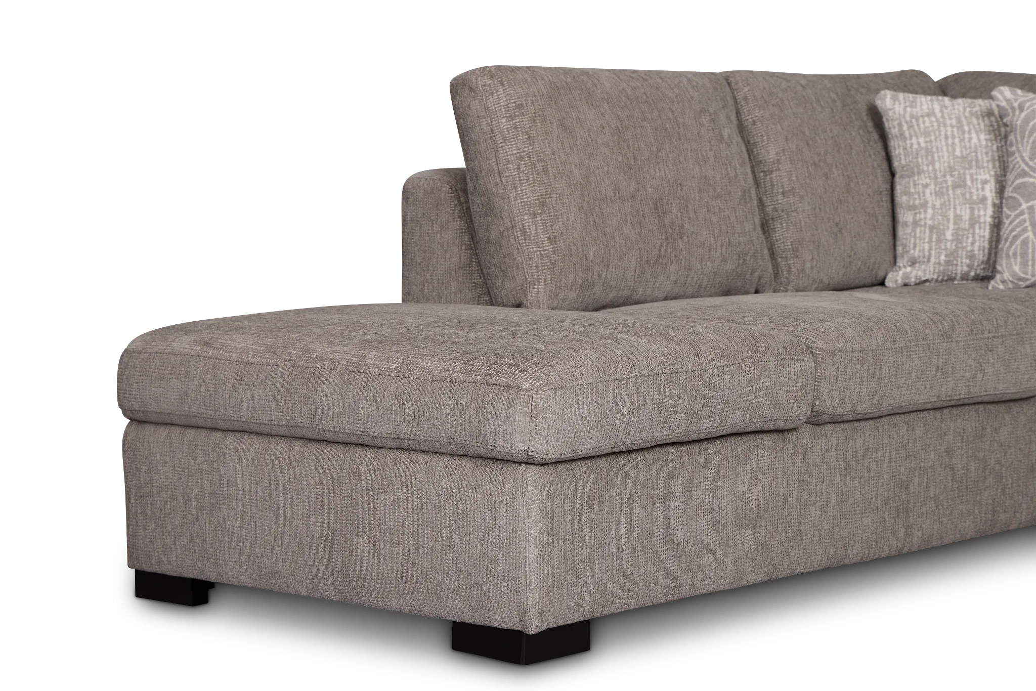 Blakely Gray Fabric Small Left Bumper Sectional