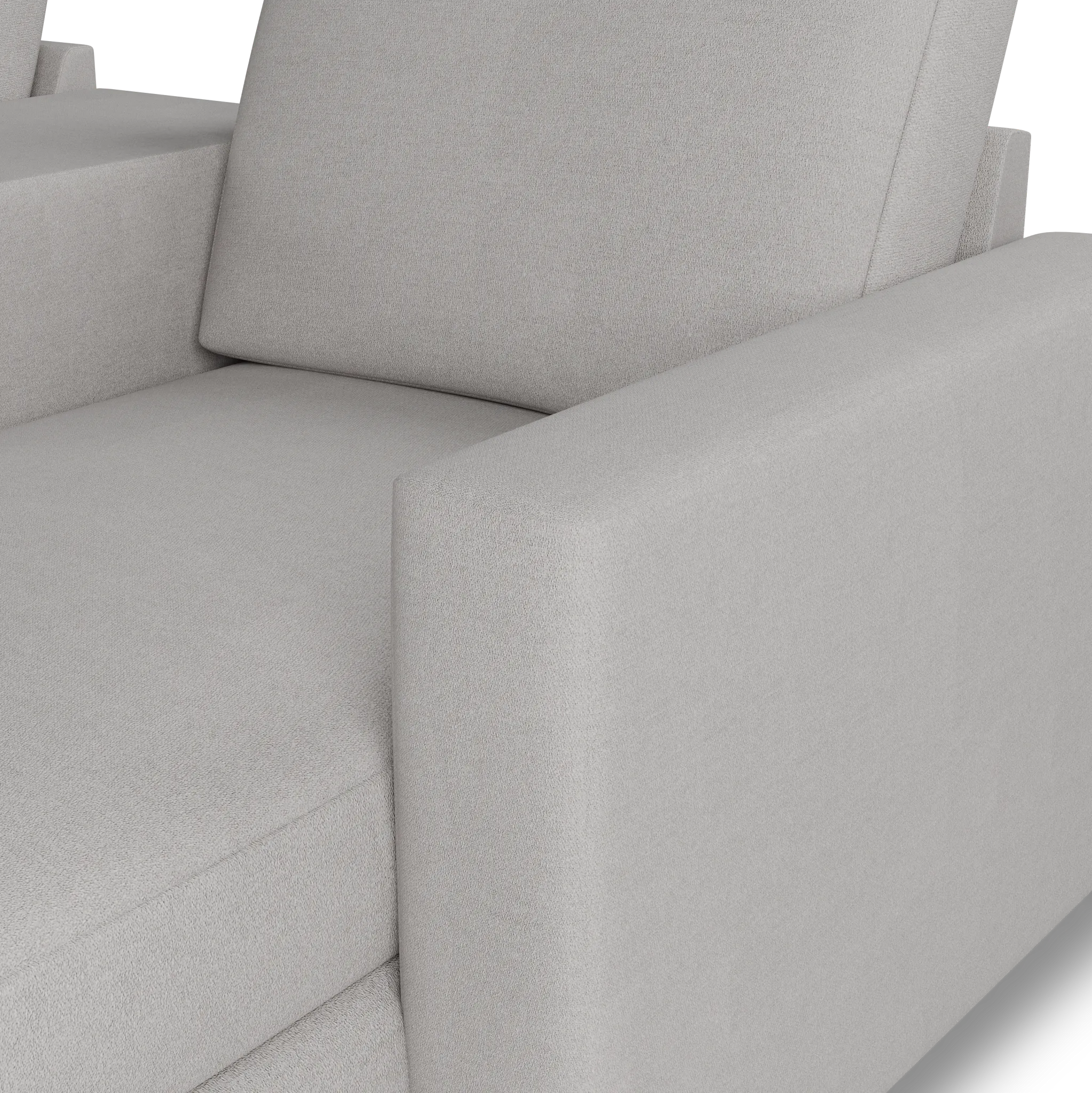 Citymod Light Gray Fabric Small Right Chaise Sectional With Storage Console