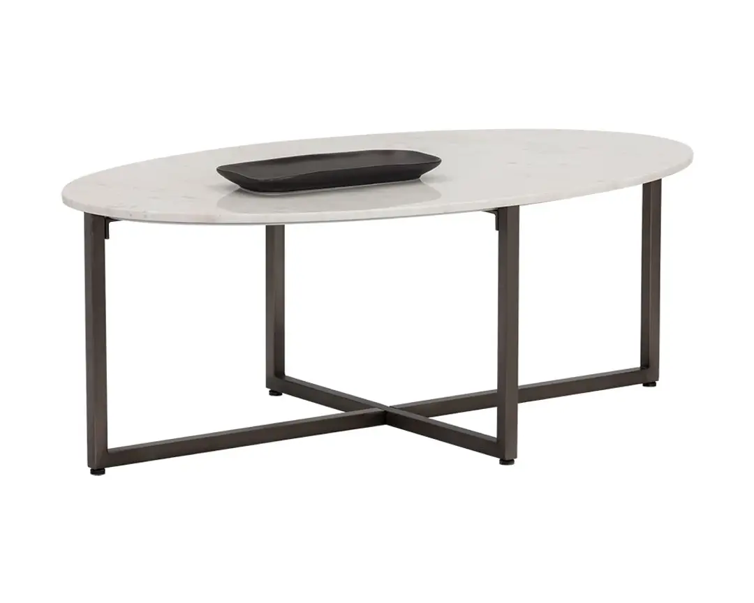Risa White Marble Oval Coffee Table Risa White Marble Oval Coffee Table