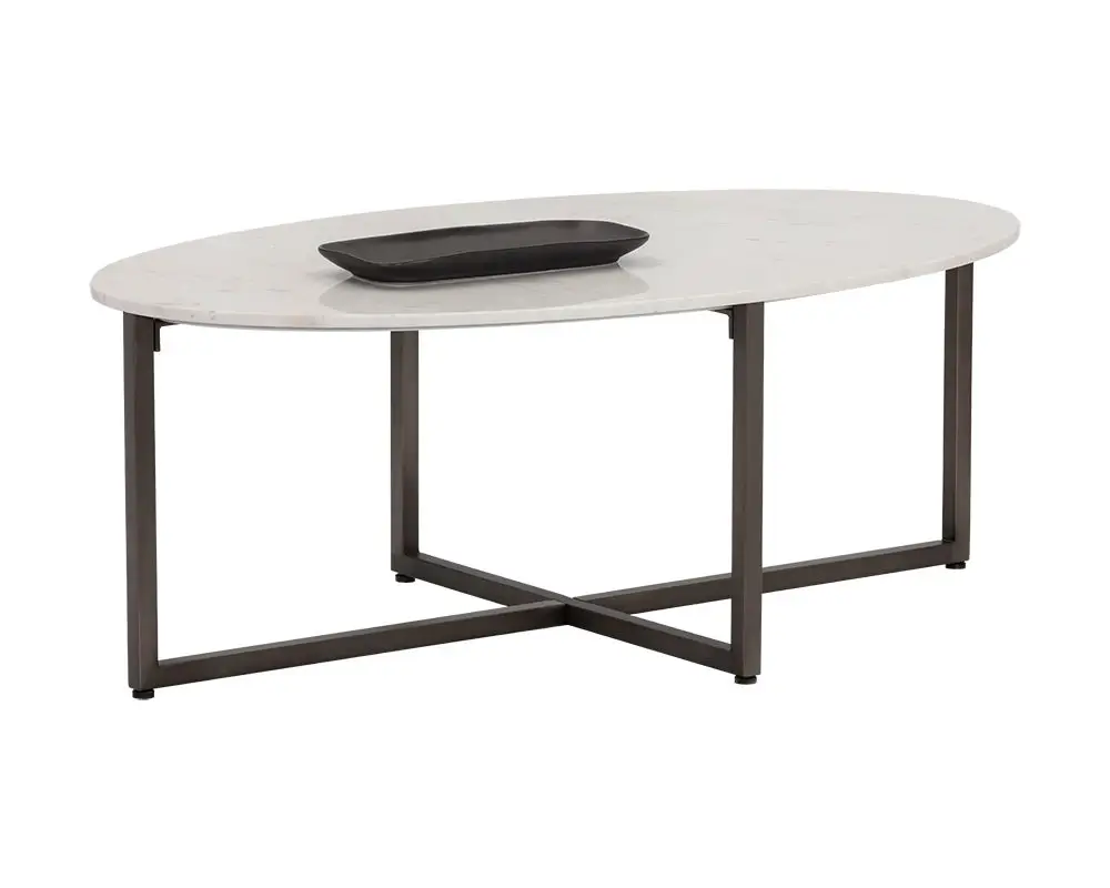 Risa White Marble Oval Coffee Table Risa White Marble Oval Coffee Table