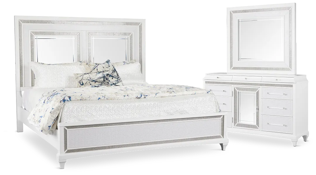 Milan White Panel Bedroom