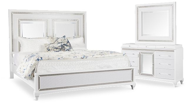 Milan White Panel Bedroom