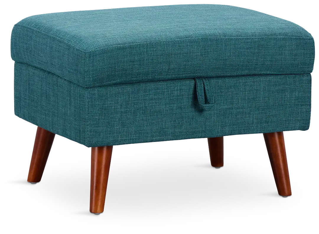 Raya Dark Teal Fabric Storage Ottoman Raya Dark Teal Fabric Storage Ottoman