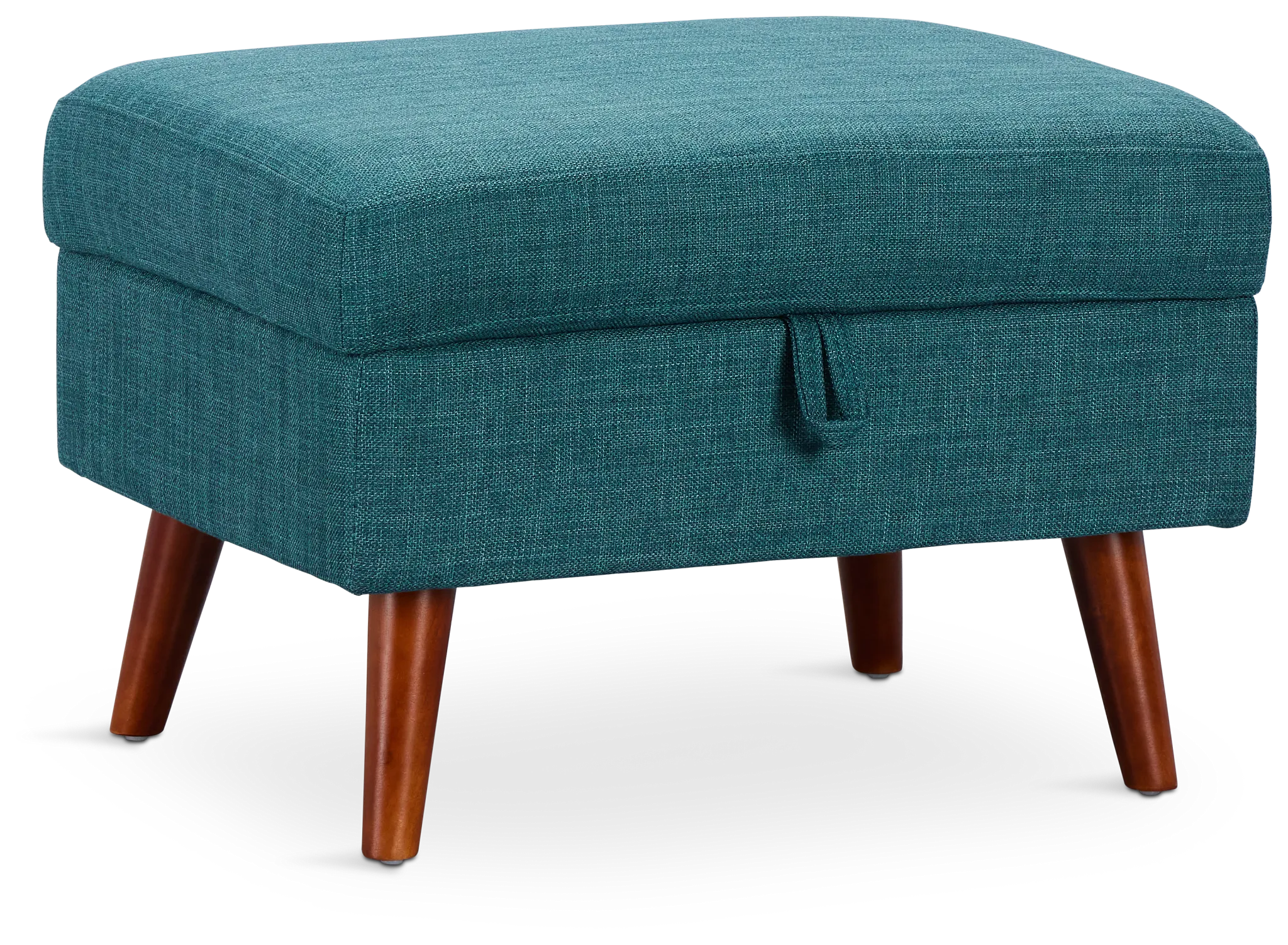 Raya Dark Teal Fabric Storage Ottoman